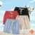 Шорты хлопковые для мальчиков и девочек, Короткие хлопковые штаны для подростков, Спортивная пляжная одежда, синие и черные, на возраст 2, 4, 6, 8, 10, 12 лет, 2021 - изображение