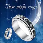 Новинка 2021, кольцо для беспокойства, звезды и луна, фигурка, кольца-Спиннер, свободно вращающиеся, антистрессовые, ювелирные изделия, аксессуары, подарки для женщин