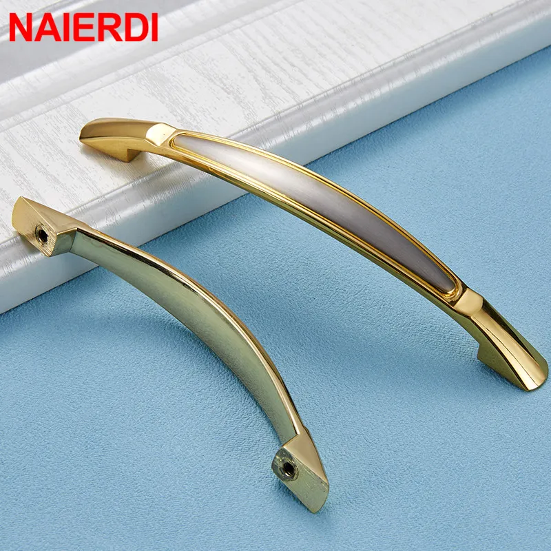 Винтажные бронзовые ручки NAIERDI для кухонного шкафа однотонные ящиков серебряные