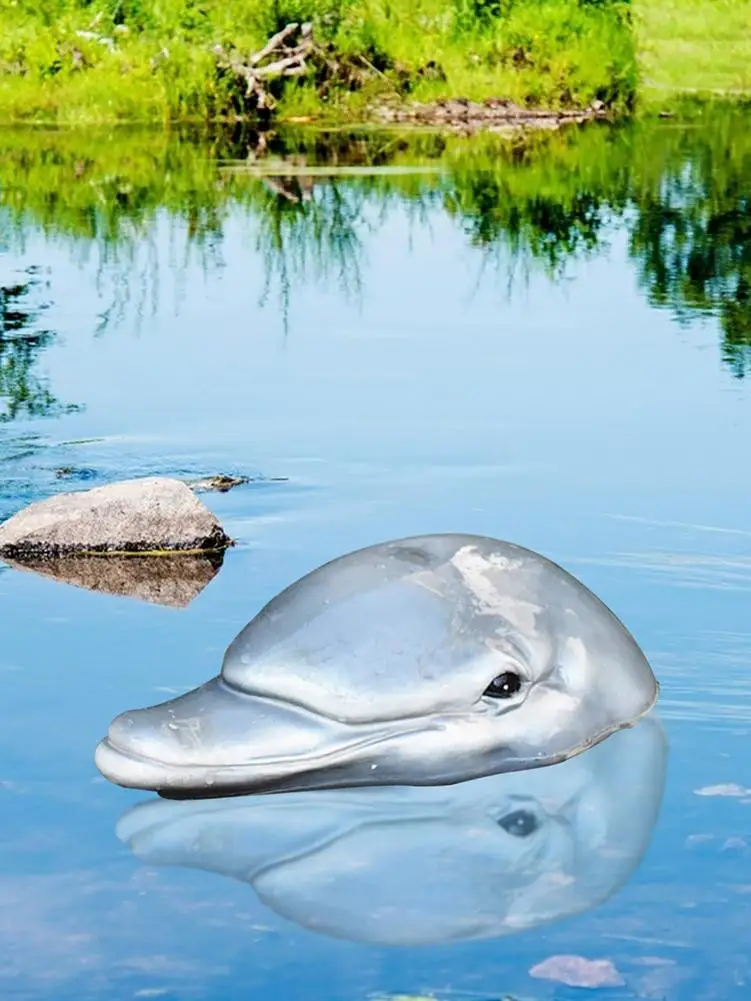 

Dolphin Ornament Floating Garden Pond Resin Durable Decor Artificial Animal Head Ornament For Any Front Door, Porch Or Garden
