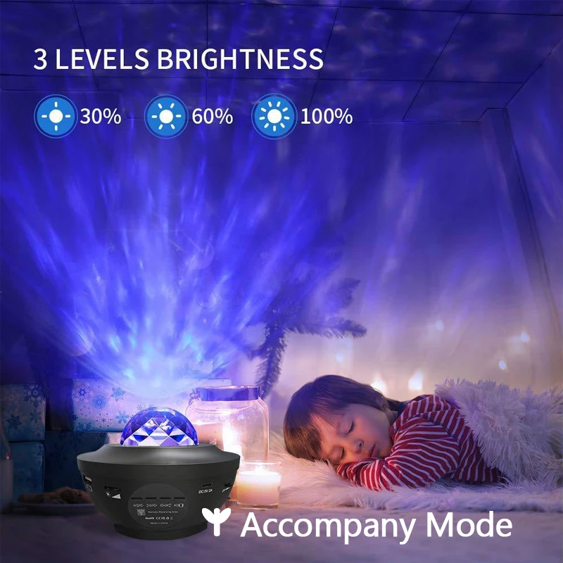 Светодиодный ночник Лампа для проектора Galaxy с Bluetooth музыкальная звезда Декор