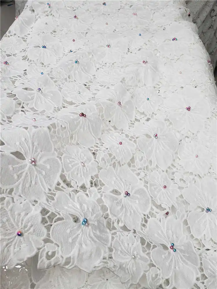 Высокое качество белый мягкий шнур кружева последние африканские гипюровые