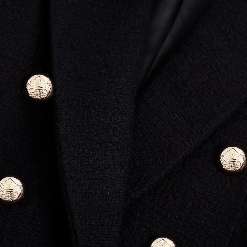

PUWD Vintage Woman Double Breasted Blazers Coat 2020 Fashion Office Ladies Autumn Jacket Female Chic Button Outerwears
