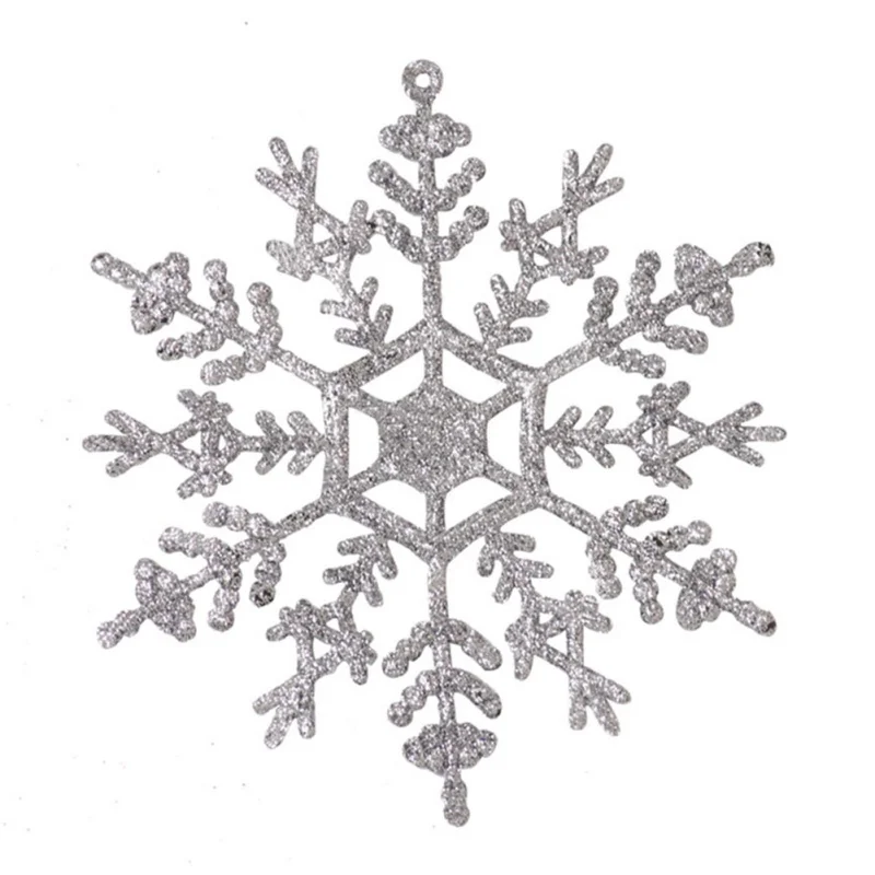 Пластиковые посыпать порошок Снежинка Висячие украшения Рождественская елка
