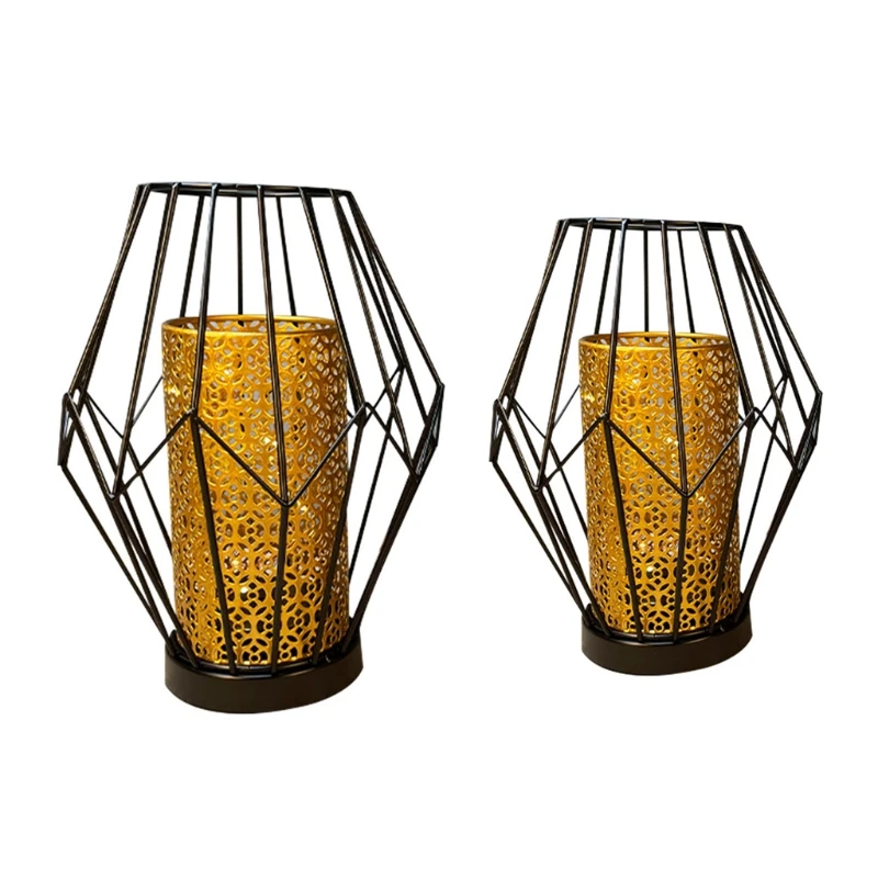 Wrought Iron Hollow Led Lamp Patterned Night Light Decorative Garden Projection Home Ornaments | Дом и сад