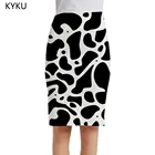 Женская юбка с принтом KYKU, черно-белая винтажная повседневная юбка с принтом зебры, лето