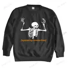Мужские толстовки с капюшоном, спутанные, ужасные, страшные, скелеты, мемы, толстовка, спутанный мем, скелет, октябрьские ведьмы на Хэллоуин, тонкий стиль