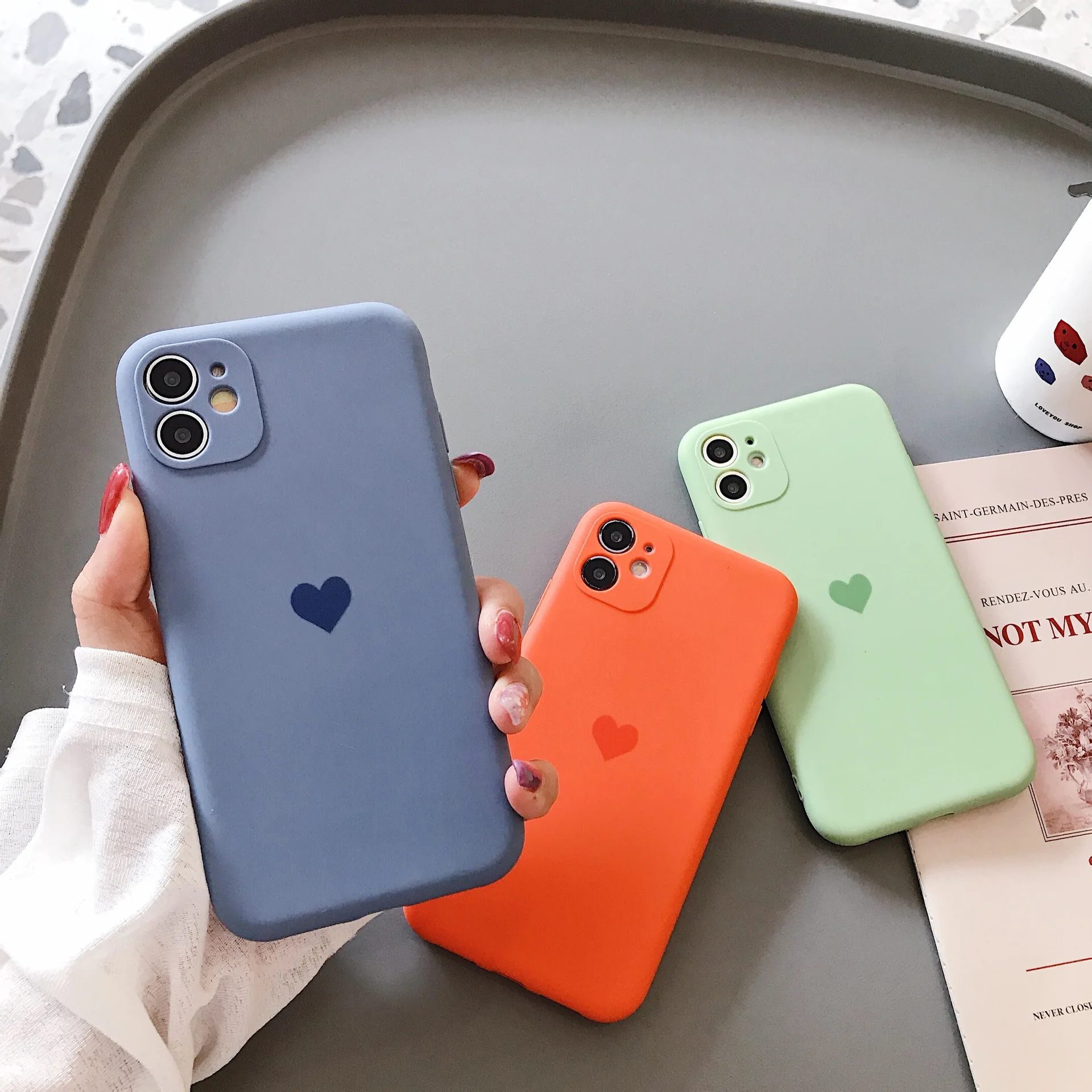

2021 new Lens protection Silicone heart phone case for iphone 12 11 pro max mini x xr xs max 8 7 6 6s plus se 2020 cases cover