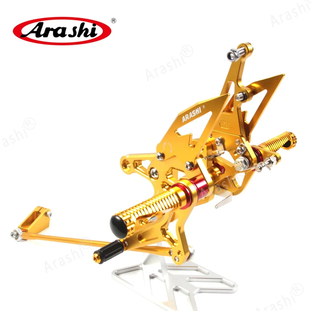 Arashi для YAMAHA YZF R1 2007 2008 ЧПУ Регулируемые подножки для ног Rider задние наборы Rearset Подножка для ног алюминий золото
