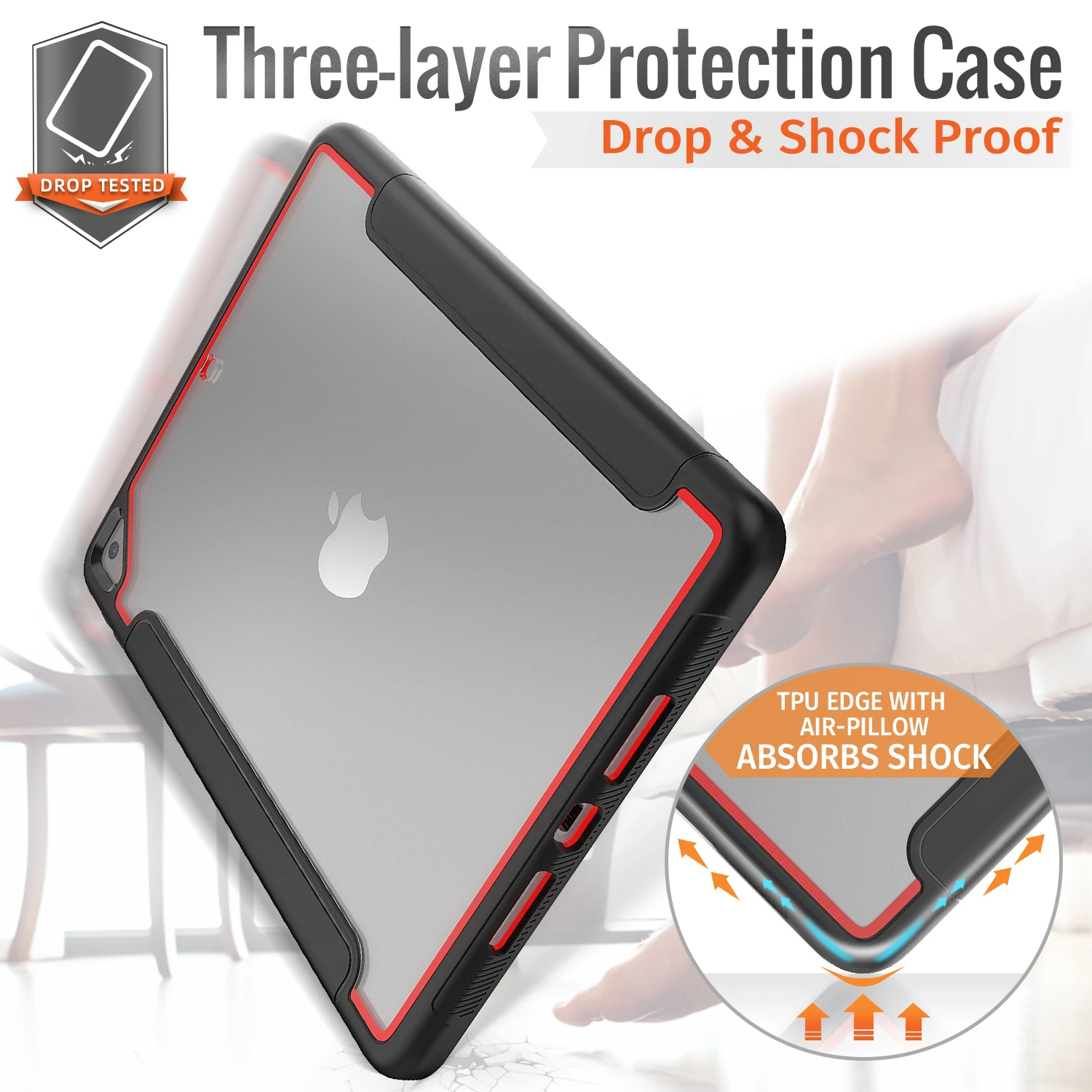 

For ipad air 2 case transparent back cover leather case for new ipad 9.7 2017 2018/ pro 9.7 smart cover