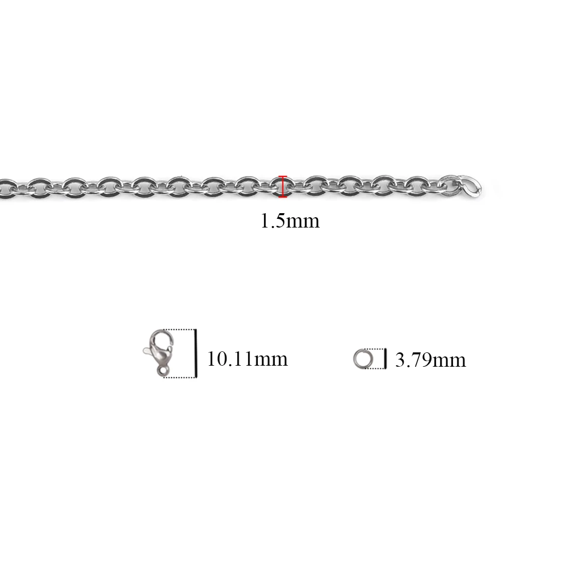 Цепочка Из Нержавеющей Стали с застежкой лобстером Ширина 1 5/2 мм 10 м|Ювелирная