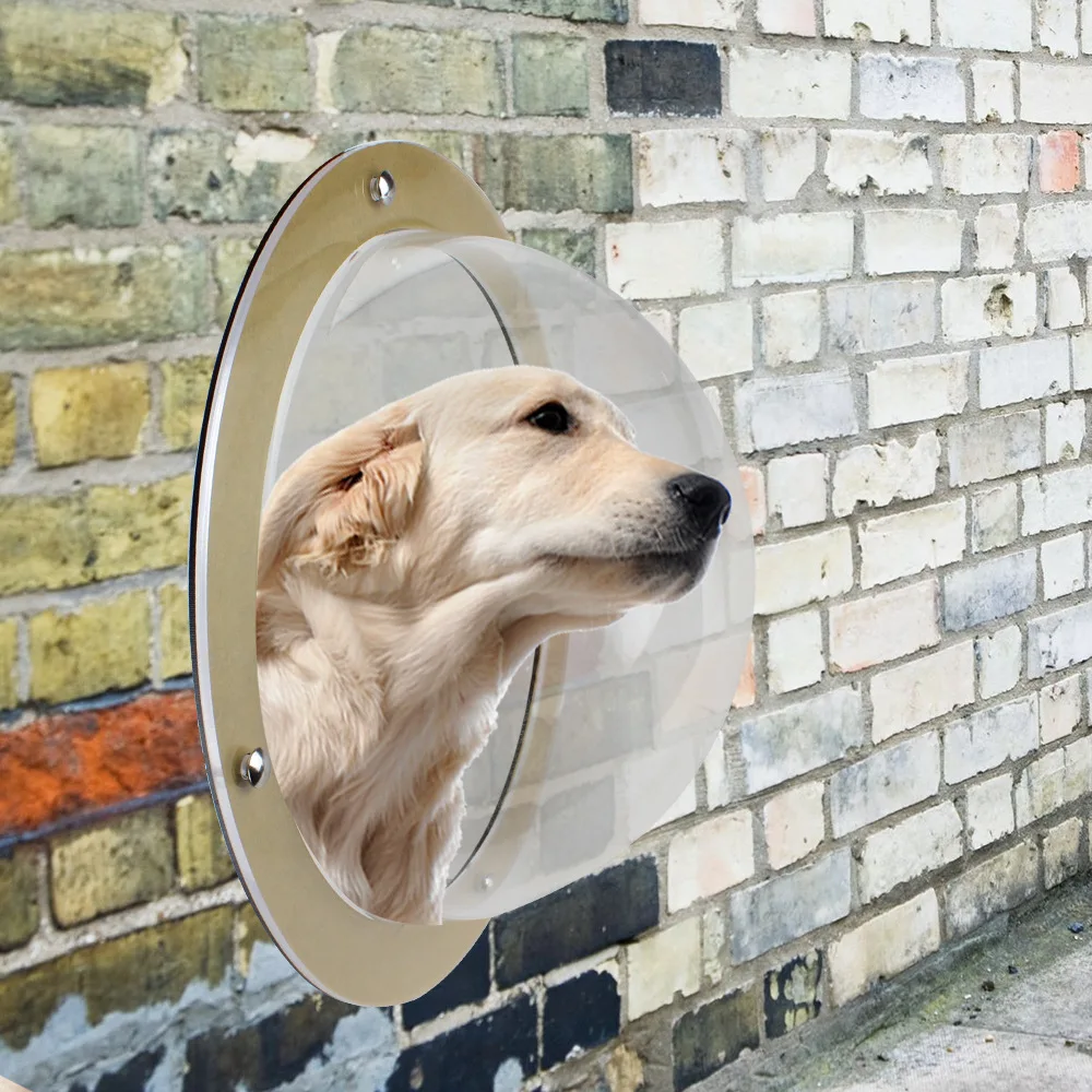 

2019 High Quality Dog Pet Window 31.5X31.5X12.5CM New Pet Dog Fence Window Cats Dogs Peek Bubble Durable Acrylic Dome Window