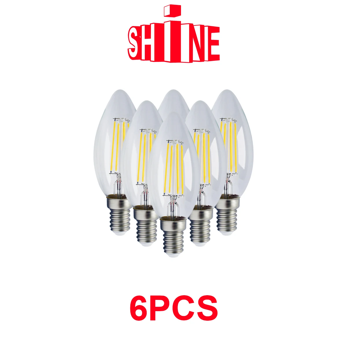 

6pcs/Lot Filament Bulb C35 4W Retro Edison Bulb E14 Bombillas 220V-240V Vintage Lamp 4000K Home Decoration
