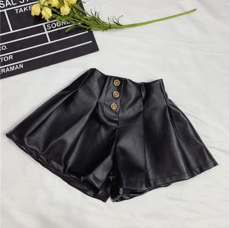 Новинка 2019 оптовая продажа кожаные шорты для девочек модные осенне зимние 2 7 лет