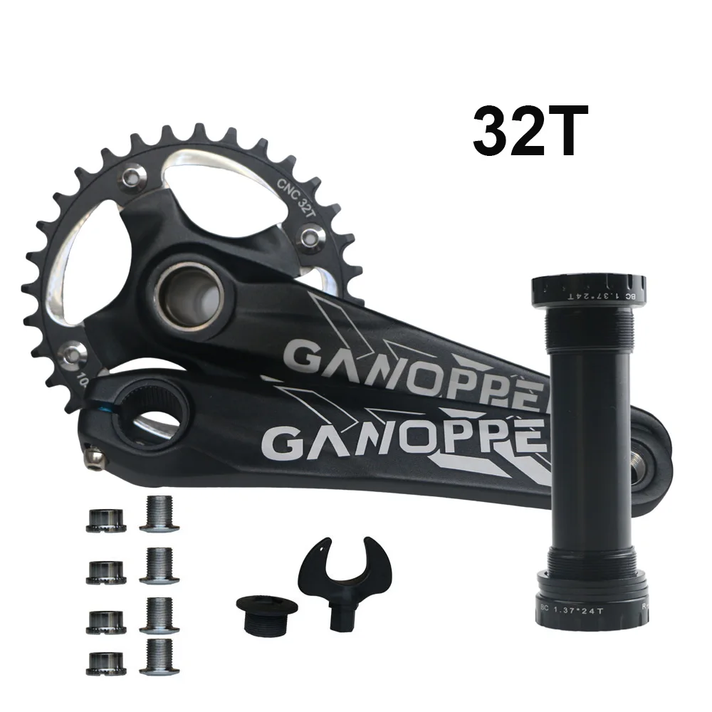 32T CNC crankset 104BCD алюминиевый сплав дорожный велосипед Floding велосипед Кривошип горного велосипеда набор 175 Кривошип 120 мм BB цепь колеса 9S 10S 11S Fatbike шатуны - Цвет: 32T CNC crankset