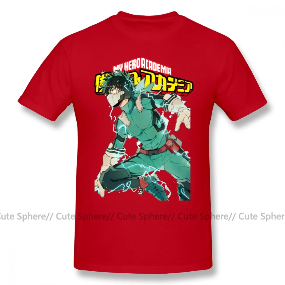 Deku футболка Deku с полным воротником, футболка My Hero Academy, потрясающая Базовая футболка, футболка из 100 хлопка с принтом XXX Man, футболка - Цвет: Red