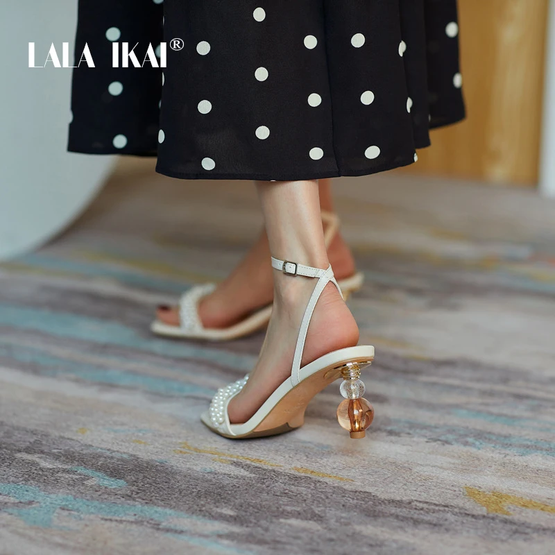 Женские босоножки в стиле ретро LALA IKAI летние туфли на необычном высоком каблуке