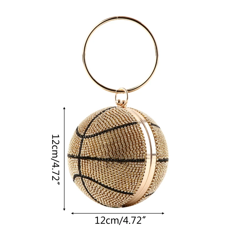 

Rhinestone Basketball Evening Bag Women's Wedding Clutch Party Purse Handbag 517D