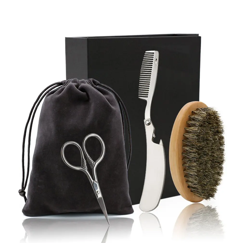 4 шт./компл. идеальный гребень для бороды набор мужчин трафарет ухода за лицом