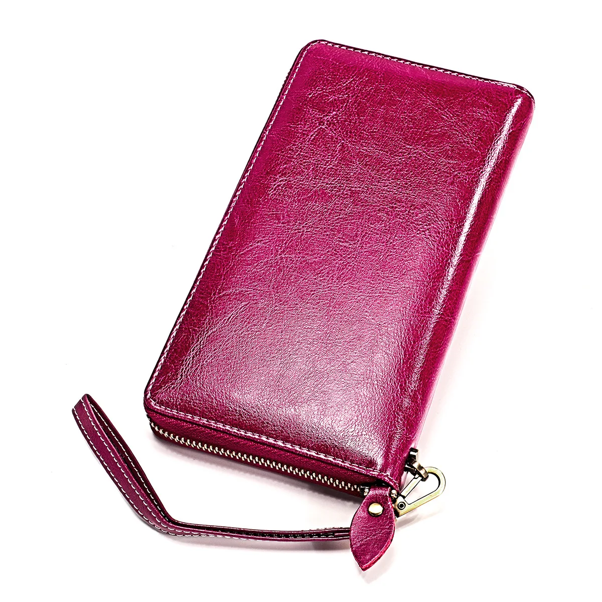 

New Hot Women Genuine Leather Money Bag Fashion Female Long Strap Purses 6.5 Inch Phone Wallet Coin Card Holders Cowhide Clutch