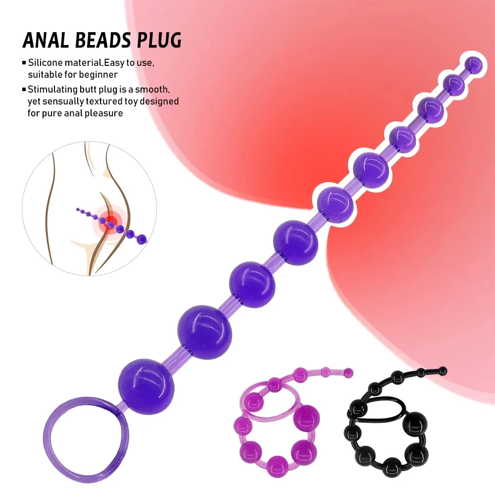 

Jelly Anal Beads Orgasm Vagina Plug Play Pull Ring Ball Anus Stimulator Butt Bead Plugs Sex Toys For Adult Men Women Gay Male