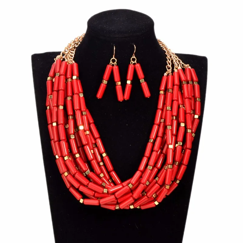 Ожерелье/серьги из акриловых бусин 2 цвета|jewelry christian|necklace orangenecklace love |