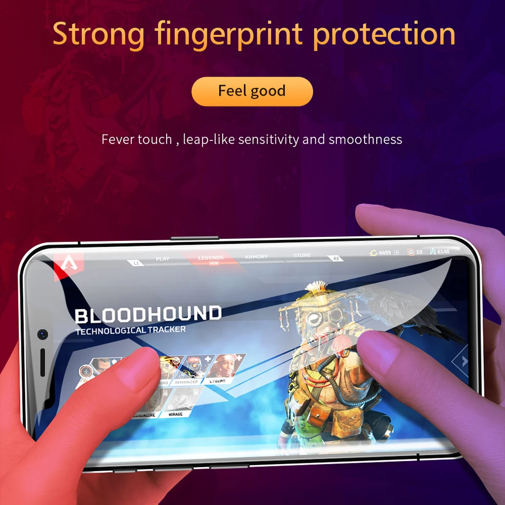 Антибликовое полноэкранное защитное закаленное стекло для iPhone X XS MAX XR 11 6 7 8