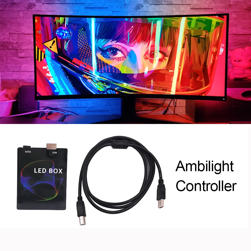 Светодиодная RGB лента WS2812B контроллер освещения 5 В USB HD ТВ настольного компьютера