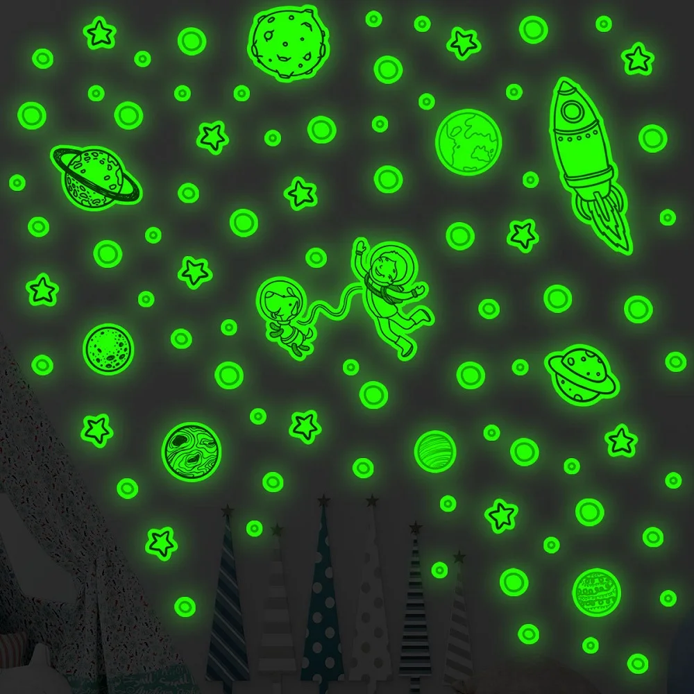 Творческий космический корабль световой Стикеры детской комнаты Спальня