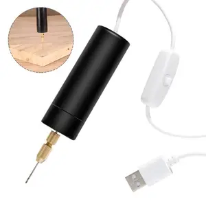 Портативная электрическая шлифовальная машинка с Micro USB, маленькая дрель 0,7-1,2 мм, патрон для работ по дереву, пластику и металлу, набор инструментов