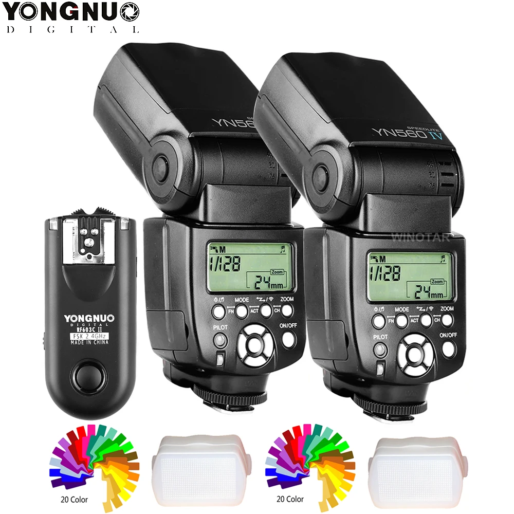 Беспроводная вспышка YONGNUO 2x YN-560 IV YN 560 с беспроводным дистанционным триггером 2 4