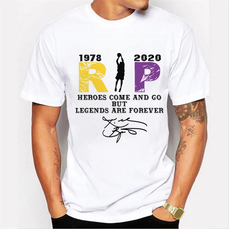 Kobe Bryant RIP футболка Летняя хлопковая с короткими рукавами и круглым вырезом