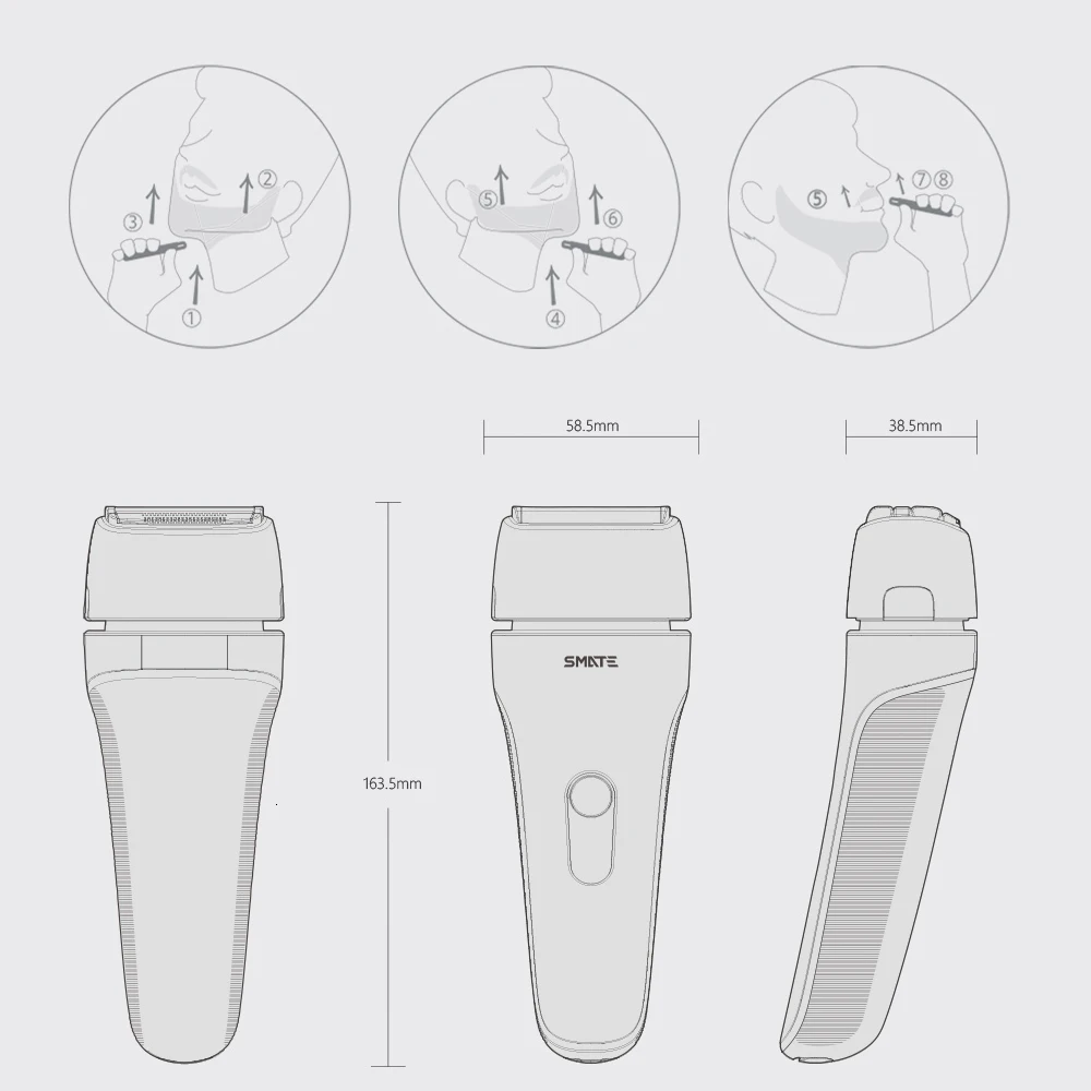 Xiaomi Mijia SMATE возвратно-поступательная электрическая бритва 4 лезвия электробритва I-3 быстрая оплата Бритва 4-сухая и влажная бритва