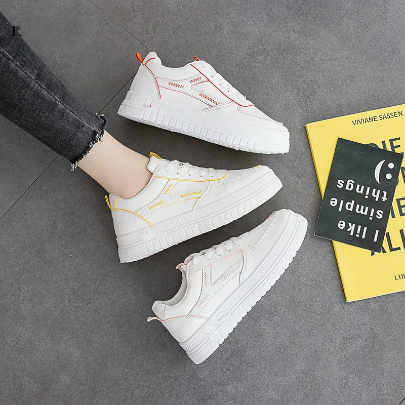

2020 New Designer Shoes Woman Wedges Platform Sneakers Lace-Up Breathable Tenis Feminino Casual Chunky Sneakers Ladies