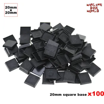 100 x 20mm Square bases Made from plastic for table games bases for warhamemr
