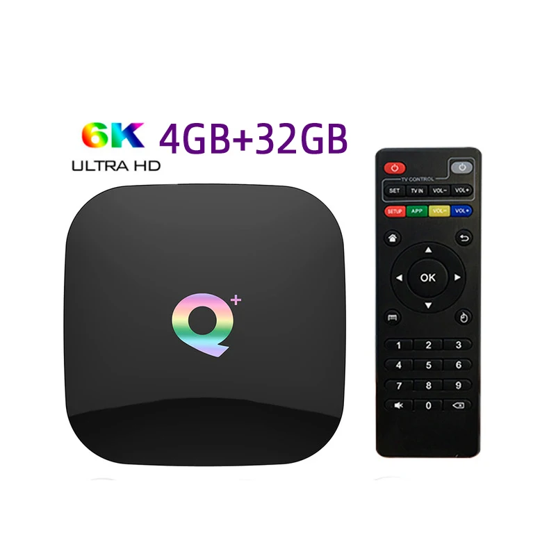 4GB 32GB Allwinner H6 6K Smart tv Box Android 9,0 4 Гб 64 ГБ 32 ГБ четырехъядерный USB3.0 Playstore Youtube Q Plus Wifi телеприставка PK T95Q - Цвет: 4GB 32GB