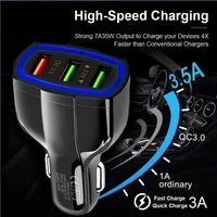 quick charge 3 0 car charger qc3 0 3 ports fast charging car phone charger for samsung xiaomi iphone car mobile phone charger