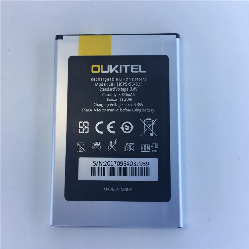 Дата производства 2021 года для аккумулятора OUKITEL C8 3000 мАч длительное время