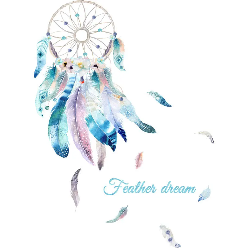 

Nordic Modern Feather Dream Catcher Wall Stickers Living Room Sofa Bedroom Decoration Dormitory Warm Aesthetic Art Mural