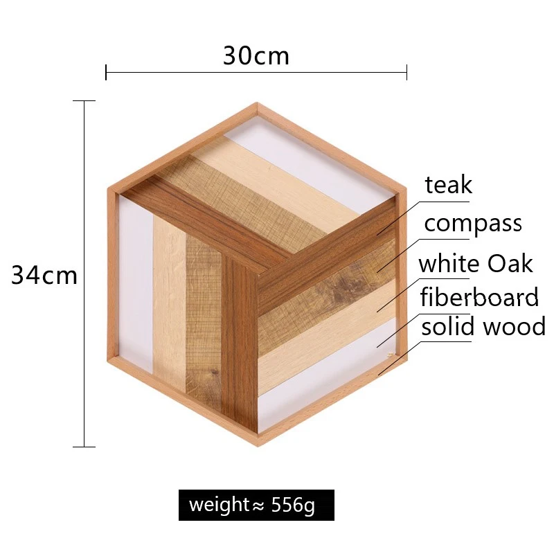 

Hexagonal Wooden Tea Tray Serve Table Plate Snacks Food Storage Dish for Hotel Home Serving Tray Baking Tray Kitchen Accessories