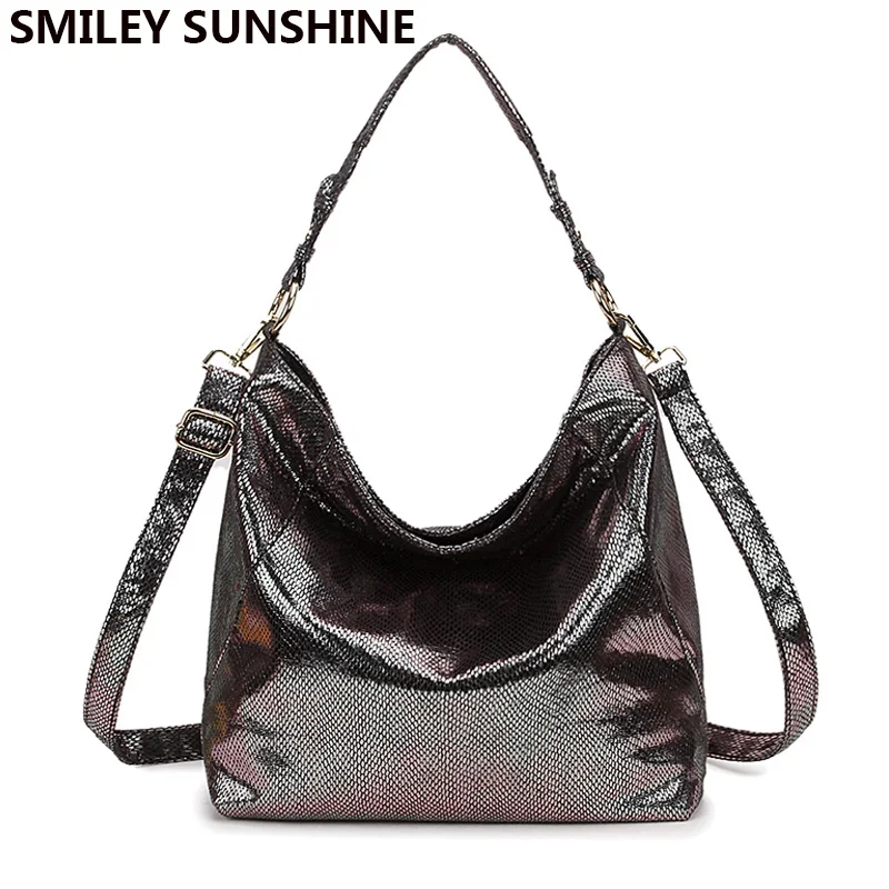 SMILEY SUNSHINE Роскошная Брендовая женская кожаная сумка большая через плечо для