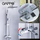 Термостатические наборы для душа Gappo, Душевая система Водопад для ванны, термостатический смеситель для душа и латунный Смеситель для раковины