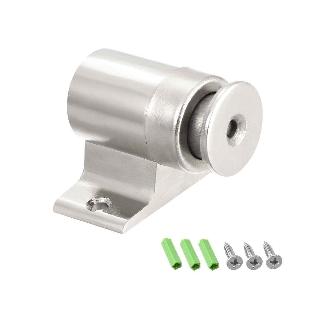 

uxcell Zinc Alloy Door Magnetic Catch Stop Doorstop Floor Mount Polished Silver Tone