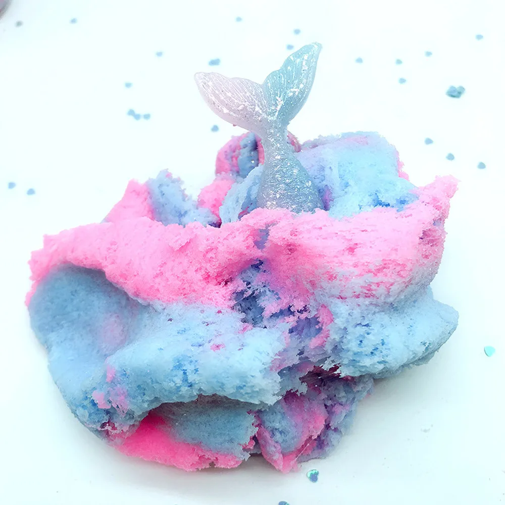 Красивый цвет рыбий хвост облако слизи дети грязи играть Пластилин резинка