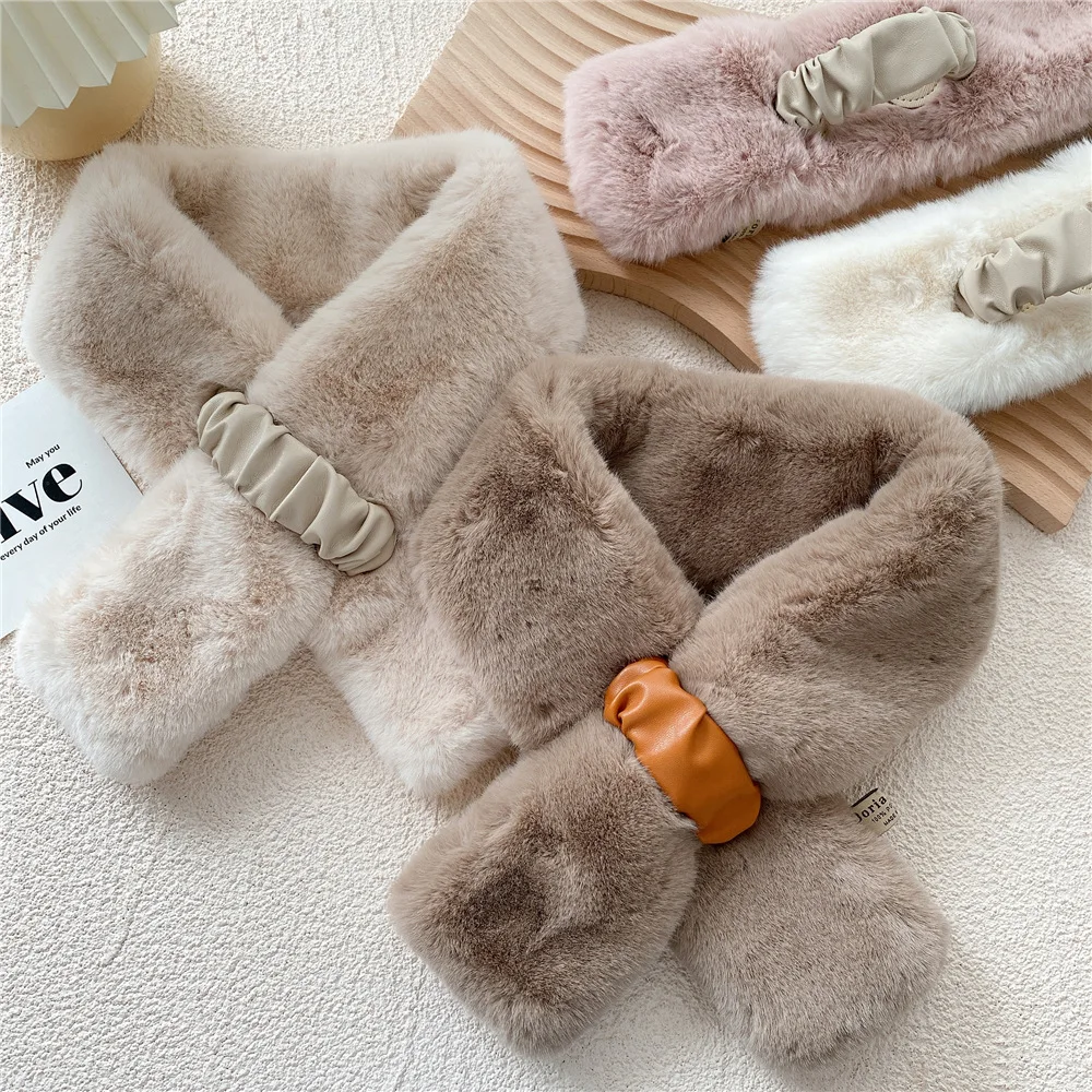 

Woman's Fake Collars Bib Cross Scarf Girls Removable False Collar Winter Neck Ties Female Detachable Collar Scarf
