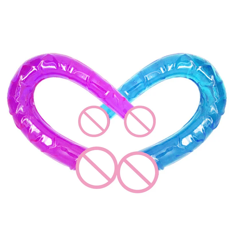 Из мягкого прозрачного пластика двойной головки пениса женские фаллоимитаторы