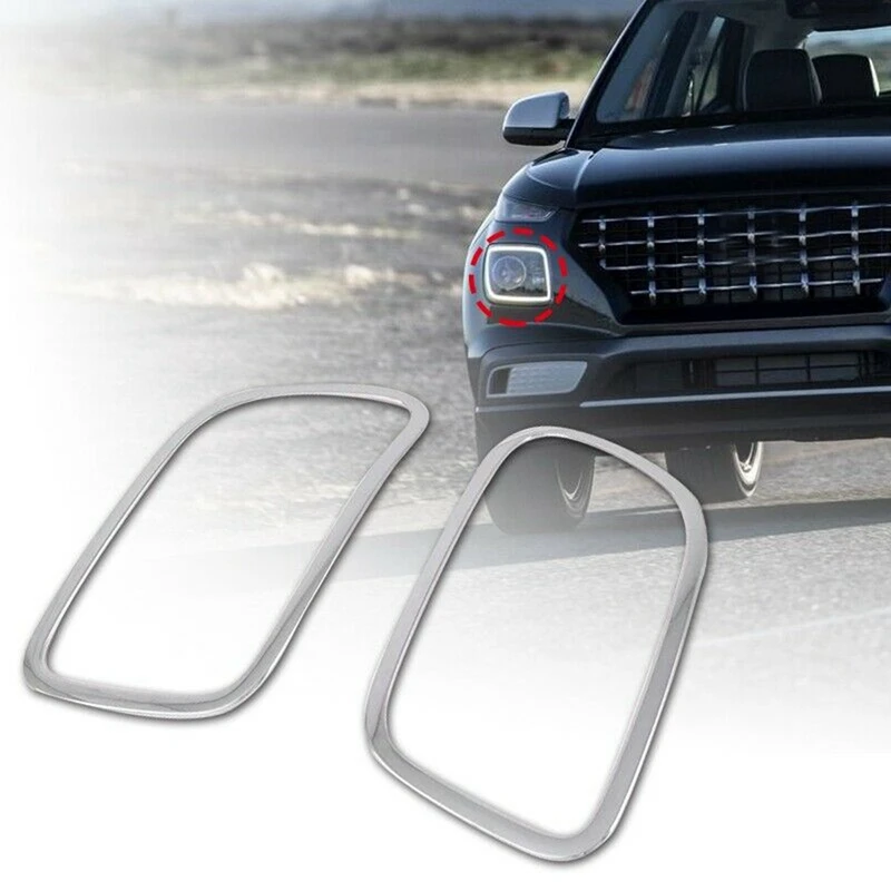 

ABS Chrome Exterior Front Headlight Lamp Sticker Cover Trim with Car Central Console Gear Shift Lever Box Panel Cover