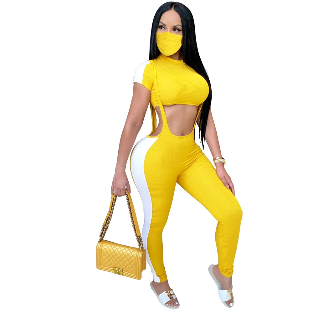 

Женский комплект с коротким рукавом, укороченный топ на бретелях, длинные брюки, летний повседневный костюм из 2 предметов, спортивный костю...