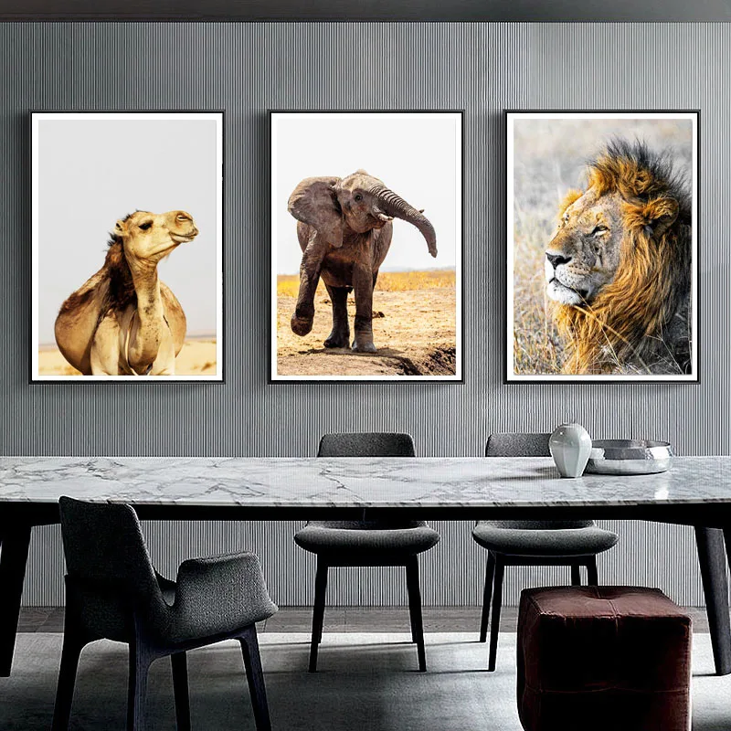 Дикая Африка Лев жираф носорог алмазная живопись вышивка крестиком настенный