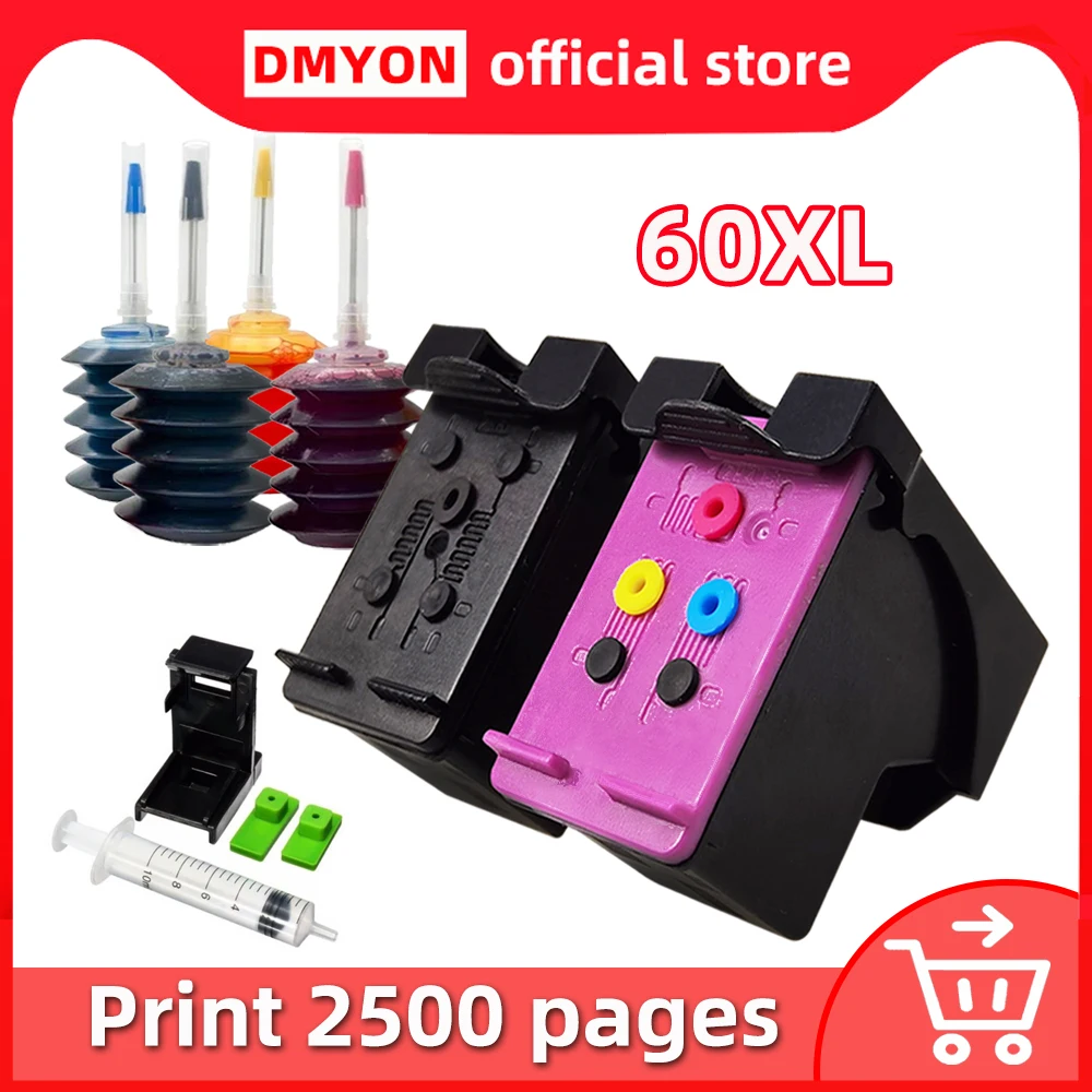 

60XL Ink Cartridge Compatible for HP 60 XL Deskjet F4288 F4292 F4293 F4440 F4480 F4400 F2400 F2420 Printer